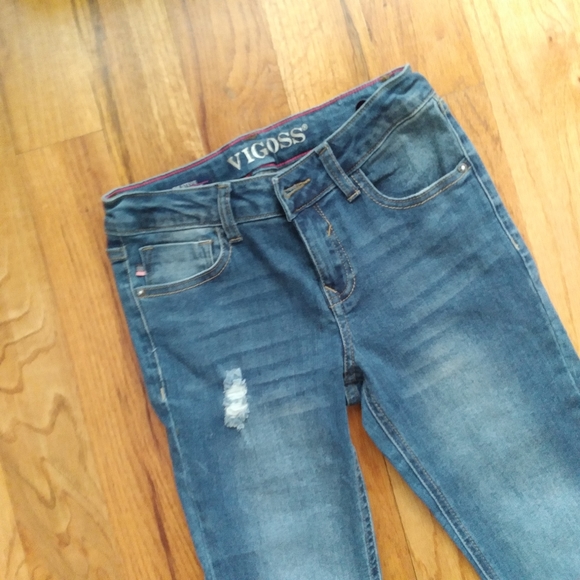 #357 Girls Vigoss Straight Blue Jeans Stevie - Picture 8 of 14